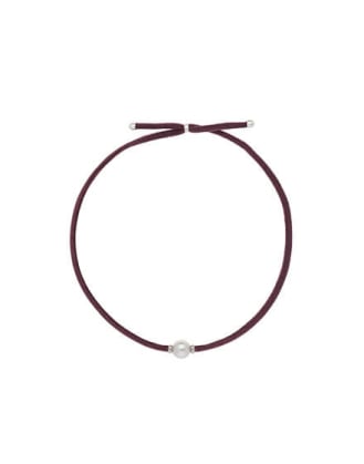 Collar elástico con perla blanca Majorica, elastic pearl necklace, collar unisex, unisex necklace, majorica