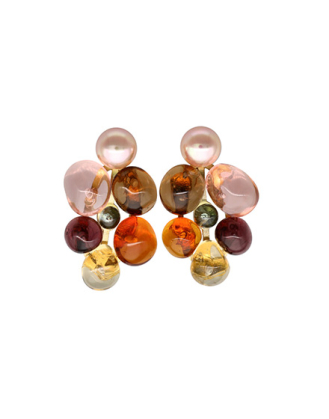 Pendientes de perlas y cristal de murano corfú majorica, majorica pearl earrings and murano glass corfú