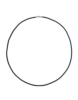 Collar de cuero negro trenzado Majorica, Majorica black leather necklace