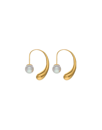 Pendientes de aro y perlas Majorica, Majorica hoop pearl earrrings