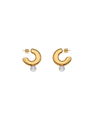 Pendientes de aro y perlas Majorica, Majorica hoop pearl earrrings