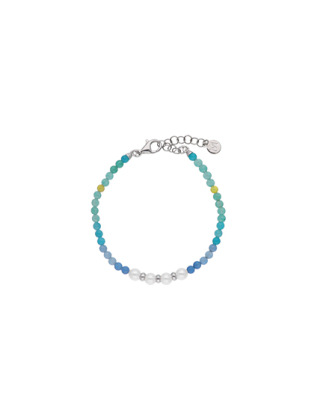 Rodhium silver Color Pop Sea bracelet with gradient stones and white pearls | Majorica Pearls