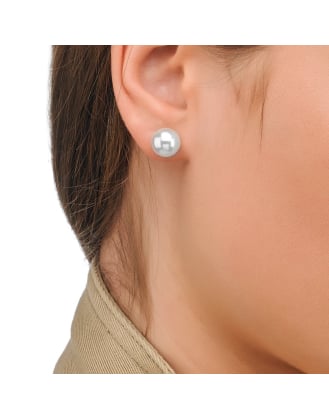Ohrringe Lyra gold mit weisser Perle 10 mm