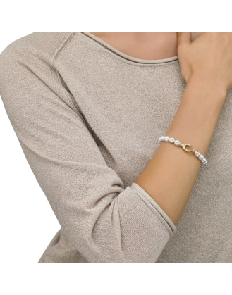 Armband Lyra gold mit 7 mm Perlen
