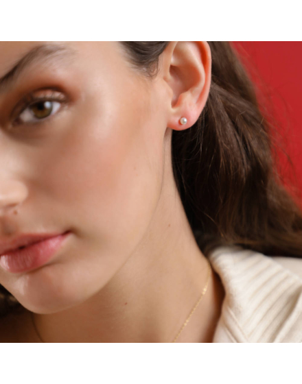 Ohrringe Cies silber mit weisser Perle 4 mm