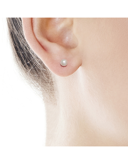 Ohrringe Cies silber mit weisser 5 mm Perle