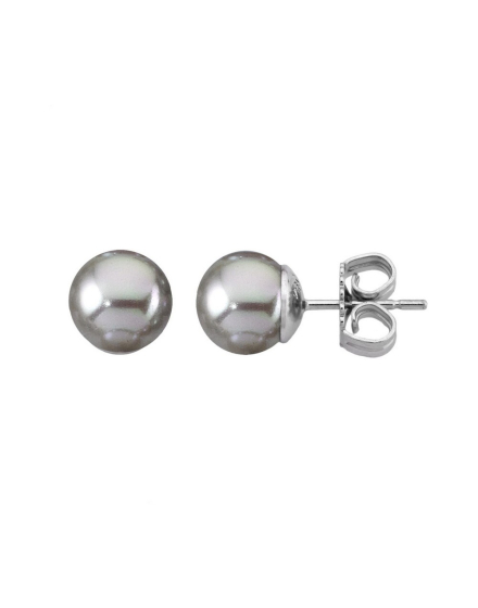 Earrings Lyra silver with 10mm nuage pearl