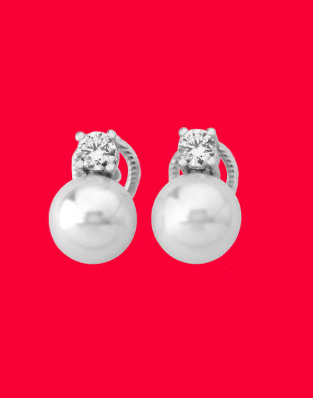 Pendientes plata con perlas y circonitas majorica, majorica pears, silver pearl earrings