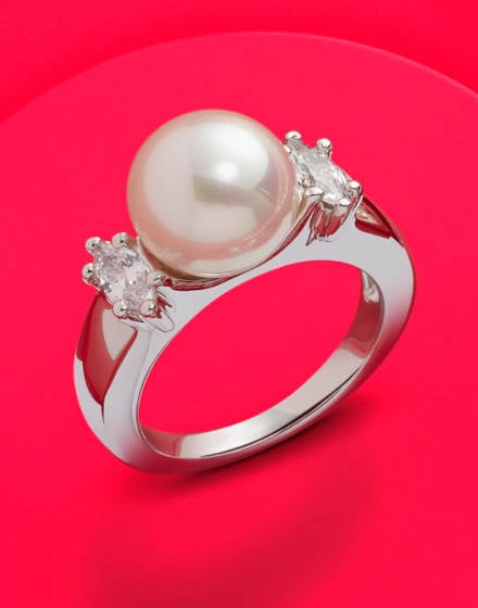 Anillo con perlas Majorica, anillo de perla y circonitas, anillo boda, anillo celebracion, celebration ring, majorica ring, pearl ring, anillo con perla