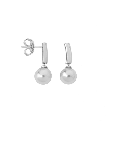 Ohrringe Espiga silber mit weisser Perle 8 mm