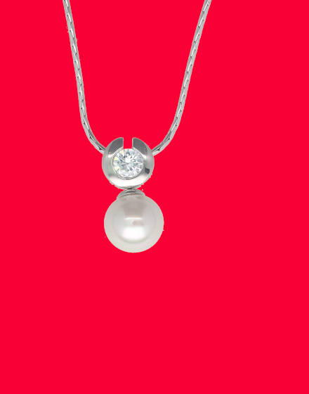 Colgante de perla y circonitas Exquisite, Majorica pearl and zircons pendant Exquisite