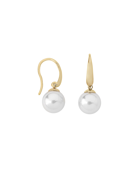 Gold plated earrings Nuada with 10mm white pearl
