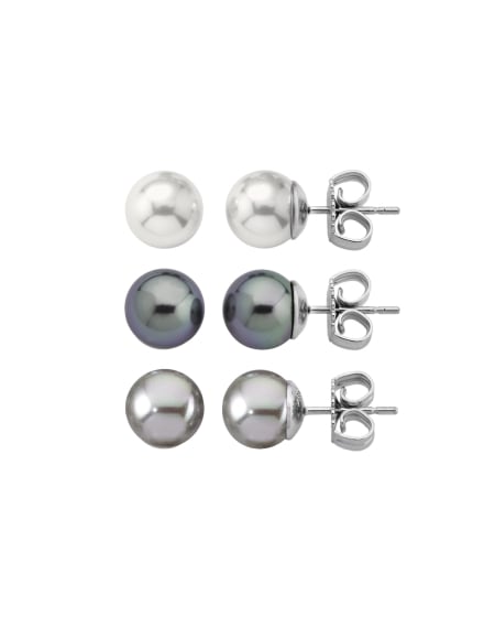 Set de pendientes de perlas Majorica, Majorica pearl set earrings