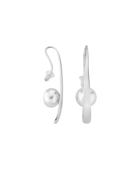 Earrings Planet silver with 10mm white pearl