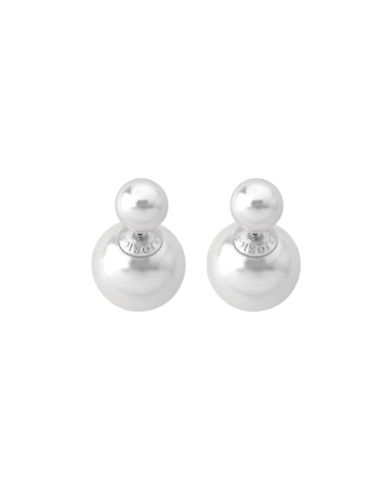 Ohrringe Polar silber mit weissen Perlen 8 und 16 mm