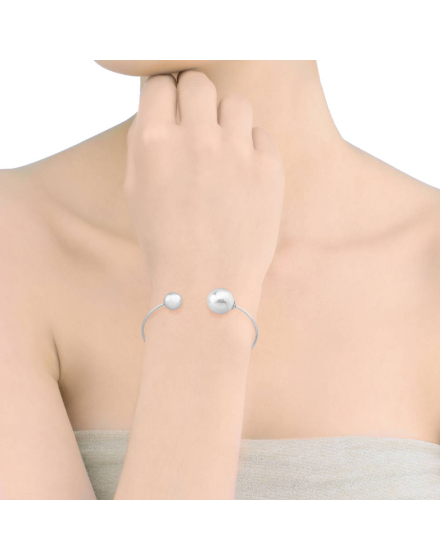 Rigid bracelet Aura with white pearl