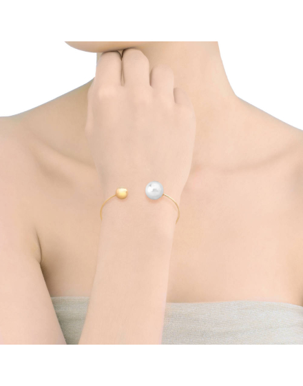 Armband Aura gold mit Perle 14 mm