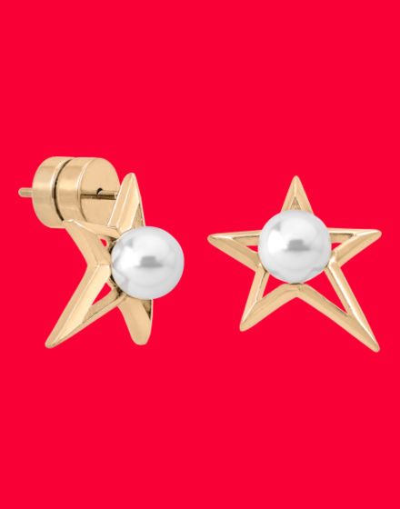 Pendientes de acero y perla Majorica, Majorica pearl steel earrings