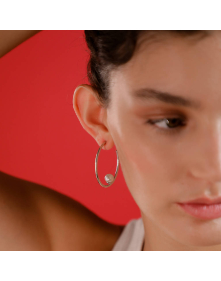 Alba silver hoop earrings