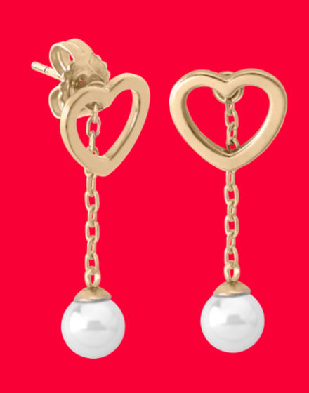 Pendientes Pure Love dorados con perla blanca 6mm
