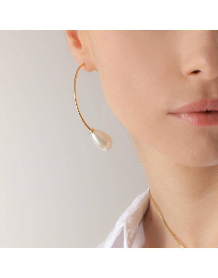 Elixa big size gold-plated earrings