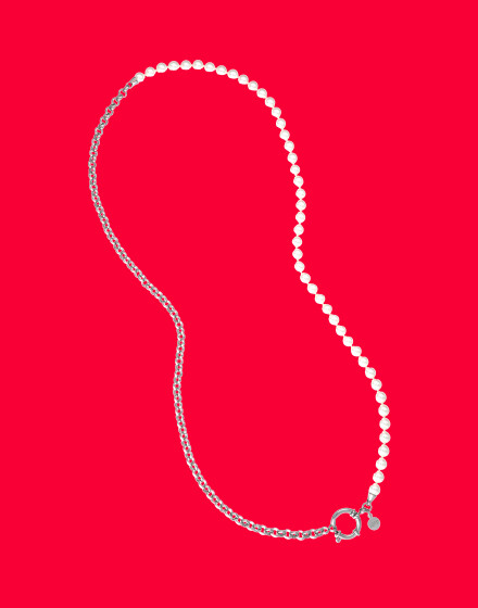 Collar Ibiza combinado perlas y acero 70 cm, Majorica pearl necklace stainless steel