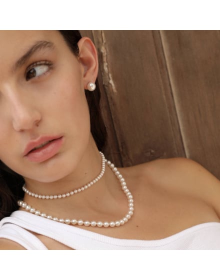Collar chocker Ballet con perlas blancas de 4mm