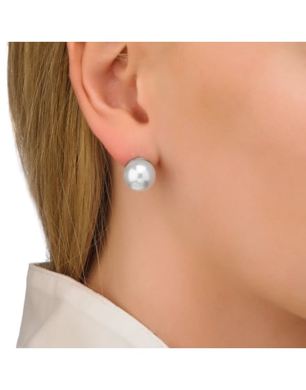 Ohrringe Lyra gold mit weisser Perle 12 mm