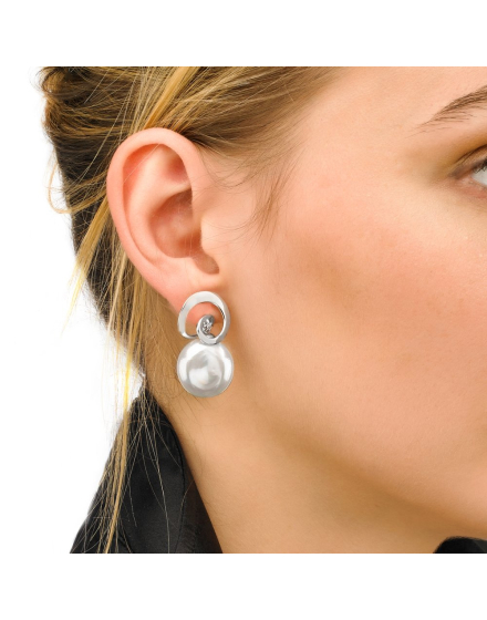 Ohrringe Espiral mit flacher Perle