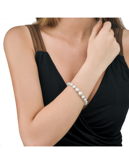 Armband Lyra silber mit 6/10 mm Perlen