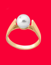 Anillo con perla colección Nuada, perlas Majorica, anillo de perlas, anillo dorado con perla, majorica, pearl ring