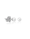 Silver earrings Cies with 5mm white pearl
