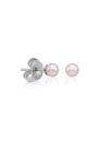 Earrings Cies silver with 4mm pink pearl