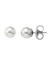 Earrings Lyra silver with 8mm white pearl