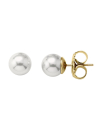 Earrings Lyra gold plated with 10mm white pearl