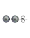 Earrings Lyra silver with 10mm gray pearl