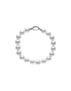 Silver bracelet with 10mm white pearls Lyra