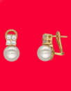 Pendientes de perlas y circonitas Majorica, Majorica pearl and zircons earrings