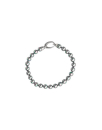 Pulsera de plata con perlas grises 6mm Majorica, Majorica gray pearl bracelet