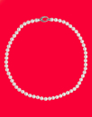 Silver necklace Lyra 45cm with white pearls 6mm