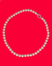 Collar Lyra plata con perlas rosas 8mm 45cm
