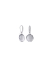 Earrings Lyra silver with 12mm oval gray pearl