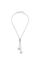 Necklace Tender silver with white barroque pearls