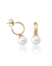 Pendientes de aro y perla Majorica, hoop earrings with pearls