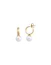 Pendientes de aro y perla Majorica, hoop earrings with pearls