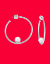 Pendientes de aro con perla Majorica, pearl hoop earrings