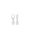 Earrings Lyra silver with 8mm white baroque pearl