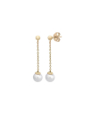 Earrings Ilusion gold plated with 8mm white pearl