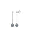 Earrings Ilusion silver with 8mm gray pearl