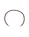 16cm Zindis brown leather bracelet with gold finish